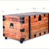 Trunk Table With Four Wheel Large Capacity Storage Coffee Table - Natural / Black - Image 5