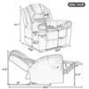 3 Pieces Recliner Sofa Sets Home Theater Seating Manual Recliner Chair With Center Console And Led Light Strip For Living Room - Black - Image 3