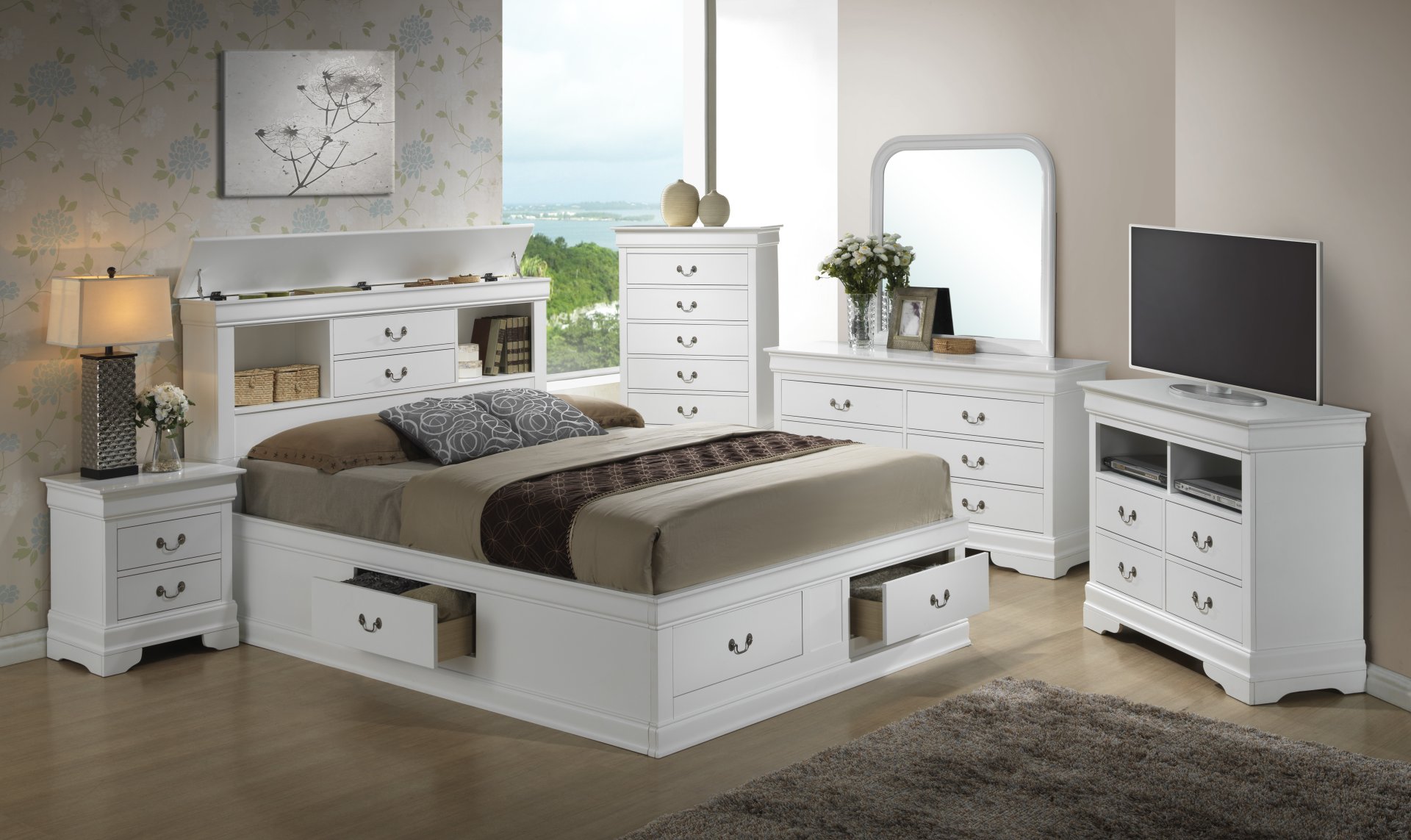 Louis Phillipe - Full Storage Bed - White - Image 2