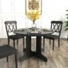 Dining Table For Farmhouse Kitchen Expandable Oval Table Top With Removable Leaf Trestle X Shaped Base - Black - Image 10