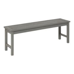Modern Slat Top Solid Wood Patio Bench - Brown