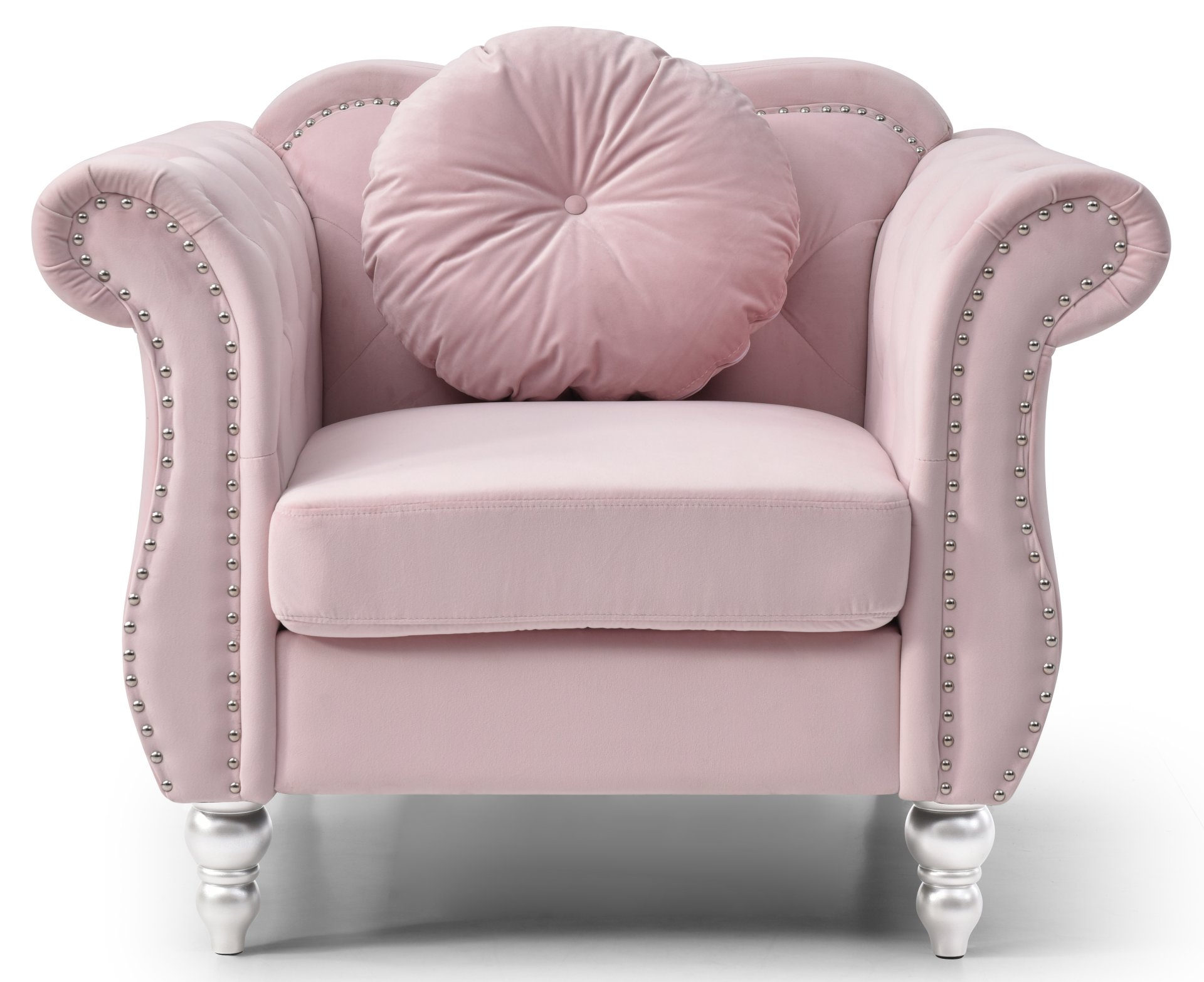 Chic Transitional Accent Chair - Pink - Image 2