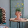 Head Bust Planter, Greek Style Cement Head Planter, Indoor Outdoor Home Garden Decor - Brown - Image 12