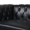 Traditional Square Arm Removable Cushion 3 Seater Sofa - Black - Image 15