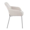 Daniella - Contemporary Dining Chair (Set of 2) - Chrome / Cream - Image 3