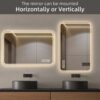 Bathroom Mirror With LED Lights Front And Backlit, Anti-Fog Lighted Vanity Mirrors For Wall Mounted And 5 Level Dimmable, Horizontal / Vertical - Clear - Image 6