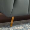 Lamattina - Genuine Italian Leather Channel Tufted Sofa - Dusty Blue / Pewter - Image 2