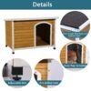 Large Wooden Outdoor Dog House, Waterproof Roof, Elevated Floor, Adjustable Plastic Feet - Yellow - Image 4