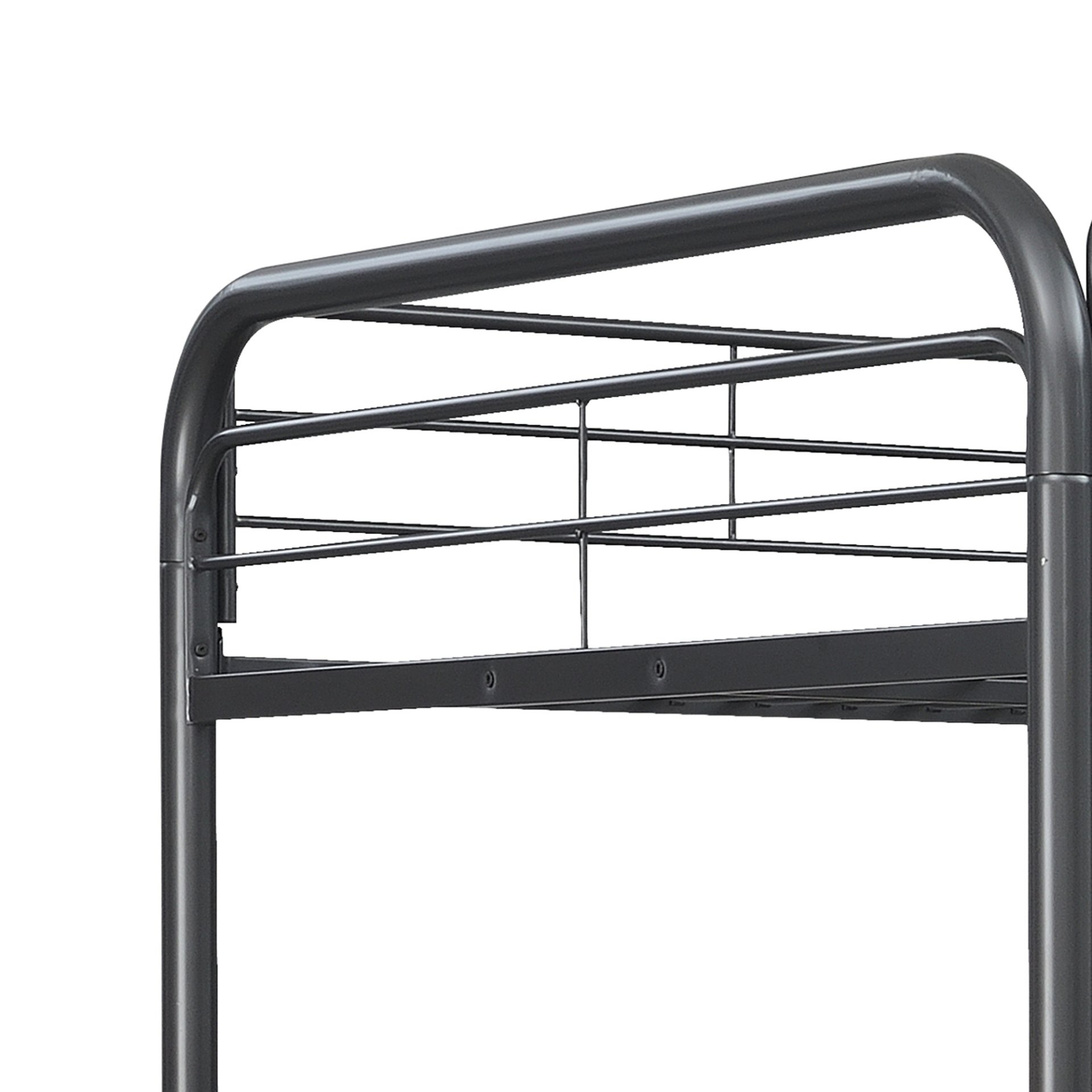 Triple Bunk Bed, Full Size With Sturdy Metal Frame And Safe Stairs - Black - Image 4