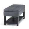 Saxon - Storage Ottoman Bench - Stone Gray - Image 3
