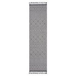 Guros - 2' X 8' Geometric Indoor / Outdoor Area Rug - Gray / White