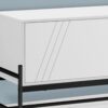 TV Stand, Console, Media Entertainment Center, Storage Cabinet, Contemporary And Modern - White / Black - Image 4