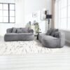 Bean Bag Sofa Lazy Sofa Durable Comfort Lounger High Back Bean Bag Chair Couch For Adults And Kids, Indoor & Outdoor - Dark Gray - Image 14