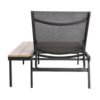 Waterloo - Chaise Lounge With Attached Wood Side Table (Set of 2) Adjustable Eucalyptus Wood And - Gray / Black - Image 10