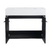 Modern Wall Mounted Bathroom Vanity With Thick Edged Resin Sink And Storage Rack Plywood - Black Chestnut - Image 15