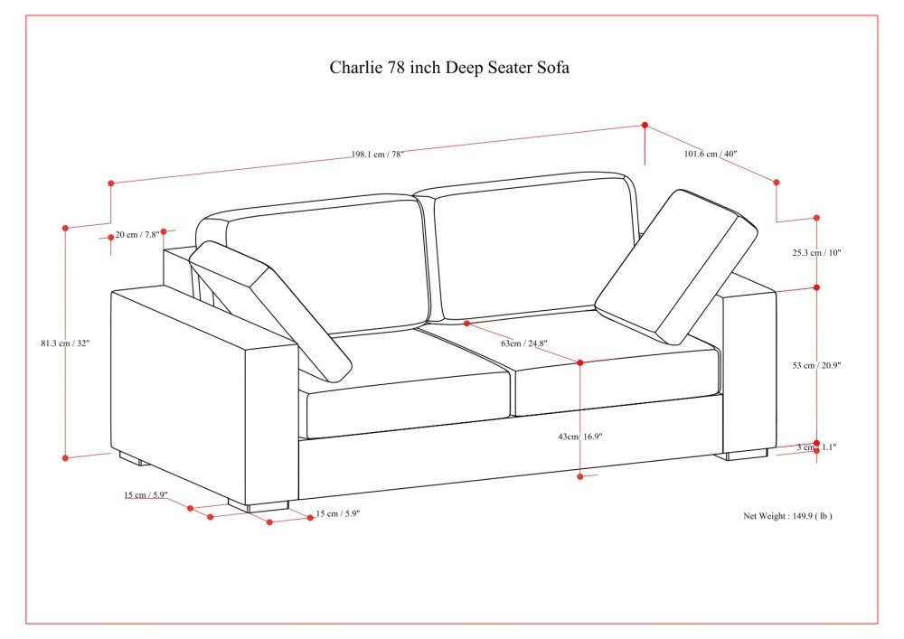 Charlie - Deep Seater Sofa - Dark Gray - Image 13