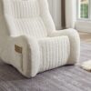 Bean Bag Chair For Adults, Lazy Floor Sofa Couch Memory Foam Bean Bag Sofas Chenille Fabric Reading Chair Comfortable Corner Lounge Sofa For Living Room - White - Image 15