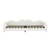 Twin Size Upholstered Daybed, Sherpa Fabric Sofabed With Cloud-Shaped Backrest, No Box - Spring Needed - White - Image 10