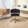 Modern Home Office Desk Chair With Adjustable Height And Swivel Wheels - Black - Image 4
