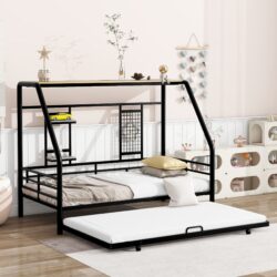 Twin Size Playhouse Design Bed With Trundle - Black