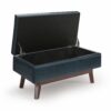 Owen - Small Rectangular Storage Ottoman - Distressed Dark Blue - Image 2