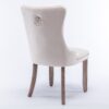 Nikki - Modern, High-End Tufted Solid Wood Contemporary Velvet Upholstered Dining Chair With Wood Legs Nailhead Trim (Set of 2) - Beige - Image 6