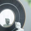 Round Carter Wooden Mirror WithIron Frame Neutral Colorway Wall Decor For Live Space - Golden Black - Image 7