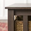 Coastal Coffee Table With Lower Shelf And Faux Rattan Baskets - Espresso - Image 5