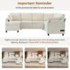 Sectional Sofa Versatile Sofa Bed Sofa Sleeper U - Shaped Sofa With Ample Storage Space, 2 Cup Holders And Charging Ports For Living Room - Beige - Image 8