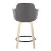 Boyne - Contemporary Fixed Height Counter Stool With Swivel (Set of 2) Round Footrest - Natural / Gray - Image 5