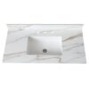 Marble Vanity Top With Undermount Sink And Backsplash, Sintered Stone - Carrara White - Image 6