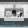 Single Bowl Kitchen Sink 33" Reversible Design With Durable And Deep Basin - White - Image 10