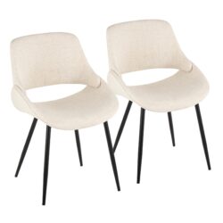 Fabrico - Mid-Century Modern Dining Chair (Set of 2) - Cream / Black