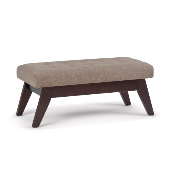 Draper - Mid Century Tufted Ottoman Bench - Fawn Brown