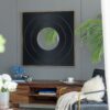 Square Carved Mirror With Pleated Design WithIron Frame, Neutral Colorway Wall Decor For Living Room Bathroom Entryway - Black - Image 11