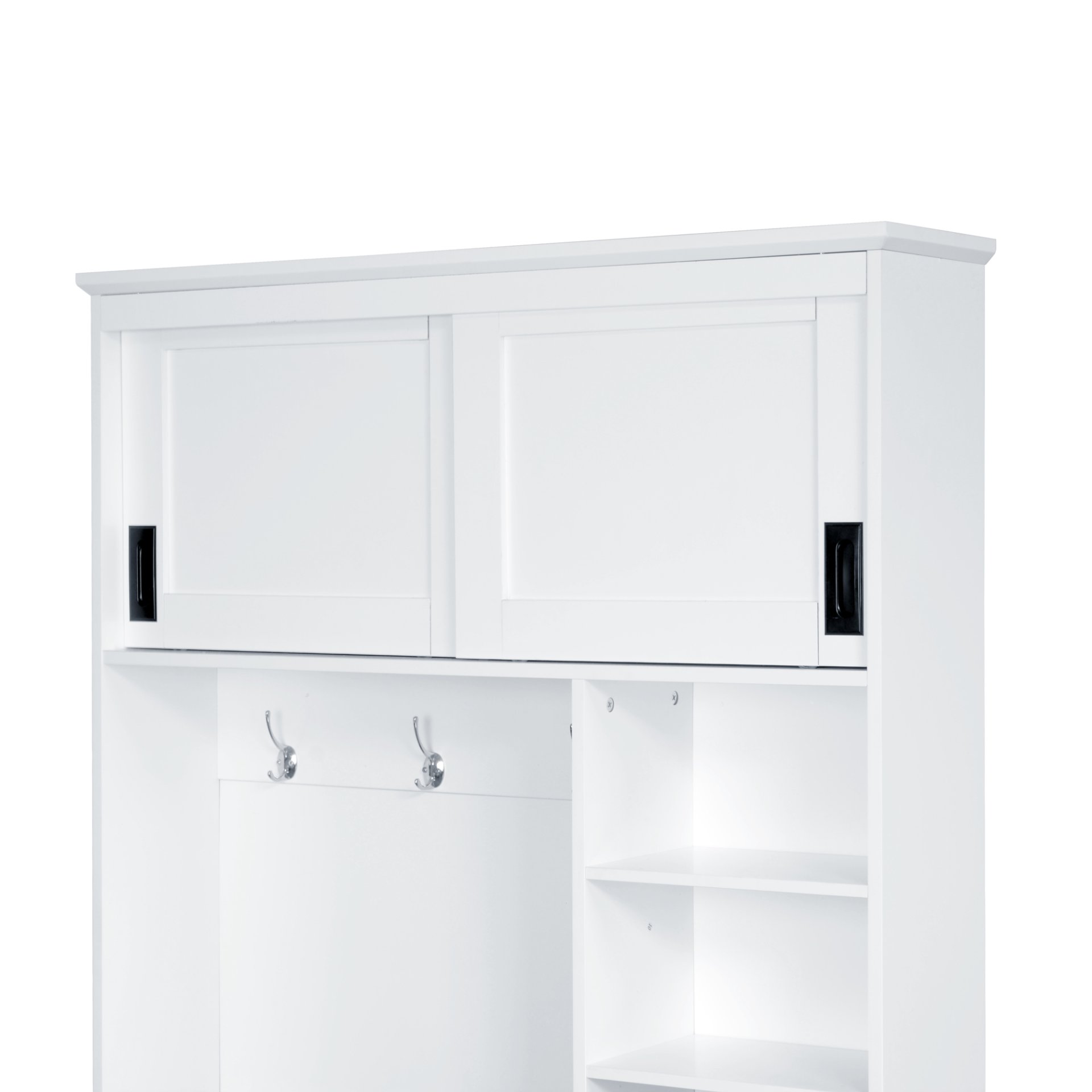 Modern Entryway Bench With Coat Rack, 3 Shelves And Drawers, 3 Sturdy Hooks, Wide Hall Tree With Storage Bench For Hallway - White - Image 17