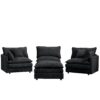 Modular L-Shaped Sectional Sofa Set With Movable Ottoman - Black - Image 13