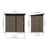 Garden Sheds 5FtX4Ft Outdoor Storage Sheds Brown / Black - Image 6