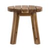 Round Side Table, Solid Wood - Natural Wood / Brown - Image 2
