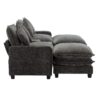 Modern Chenille Upholstered Sectional Sofa With Ottomans, USB Ports, Cup Holders, And Storage - Gray - Image 18