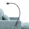 Multifunctional Chenille Recliner With Storage And Phone Bracket For Small Spaces - Lake Blue - Image 19