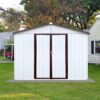 10'x8' Garden Sheds Outdoor Storage Sheds - White / Coffee - Image 5