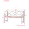Outdoor Garden Patio Bench With Backrest And Armrest, Slatted Seat For Park, Yard & Porch, Balcony, Accommodates 2 - 3 People - White - Image 8