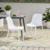 Outdoor Stacking Dining Side Chair (Set of 2) - White - Image 2