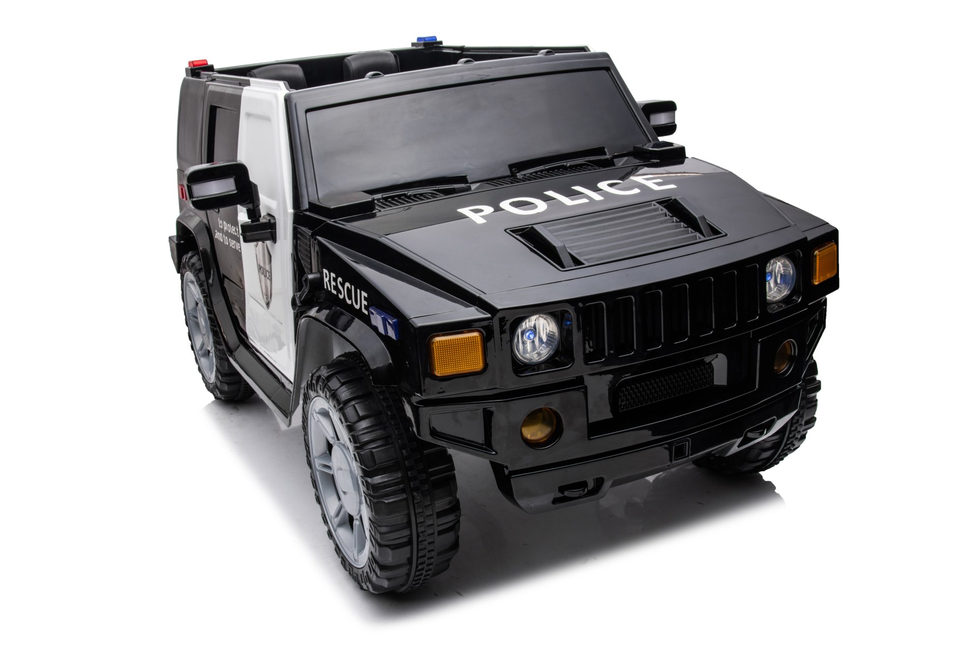 12V7A 30W*2 Four-Wheel Drive Leather Seat One Button Start, Forward And Backward, High And Low Speed, Music, Front Light, Power Display, Two Doors Can Open, 2.4G R / C, Seat Belt Four Wheel Absorber - Black - Image 8