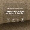Outdoor Swivel Bar Chairs, 360 Degree Rotation With Ergonomic Backrest (Set of 2) - Ember Black / Linen Sesame - Image 9