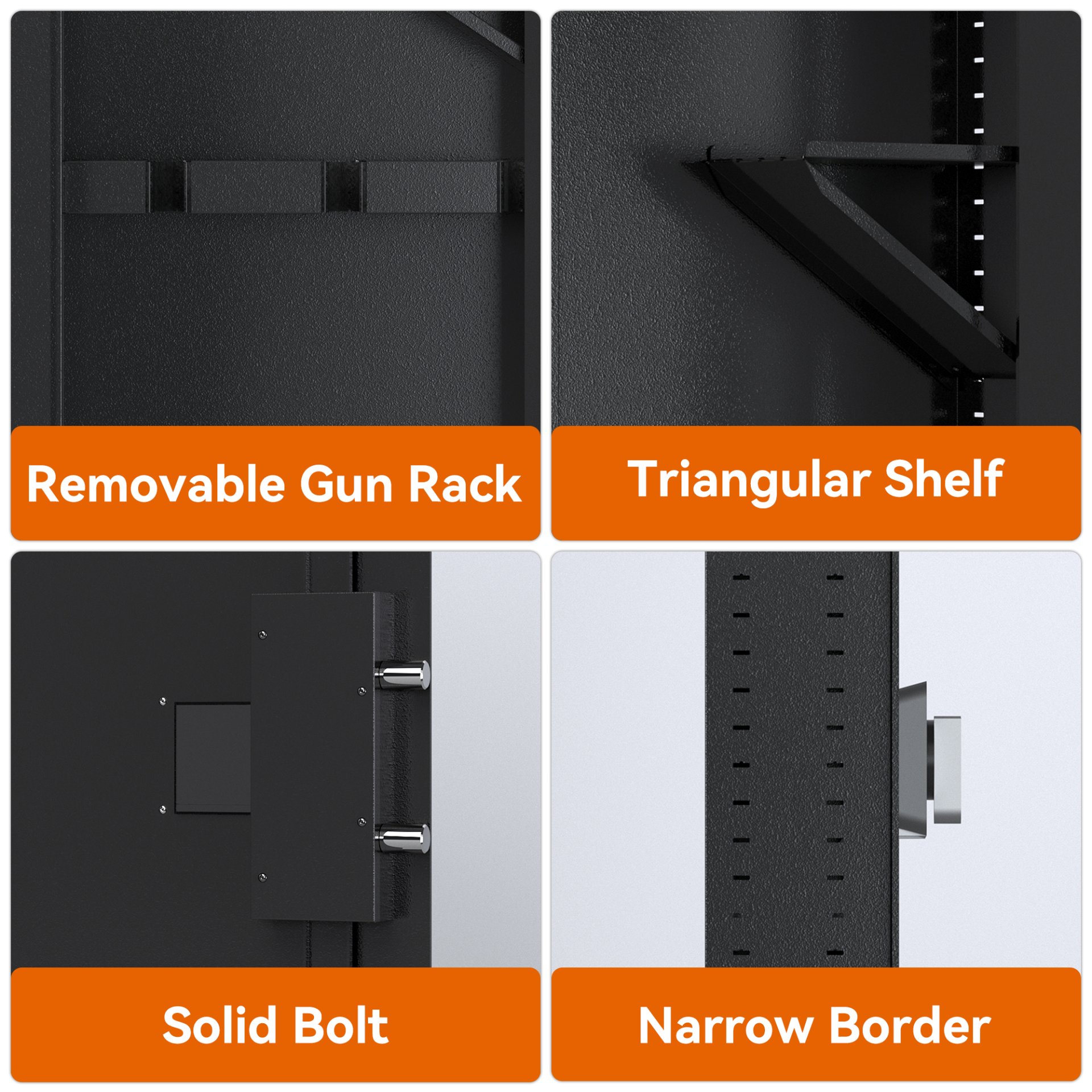 Wall Gun Safe, Gun Safes For Home, Gun Safes & Cabinets, Wall Safes Between The Studs, Quick Access Rifle Safe With Removable Shelf And Digital Keypad - Black - Image 7