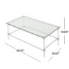 Ultra Modern Rectangle Coffee Table With Tempered Glass Surface - Clear - Image 3