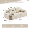 Compressed Sofa, 2 Seater Large Sectional Couches For Living Room - Beige - Image 3