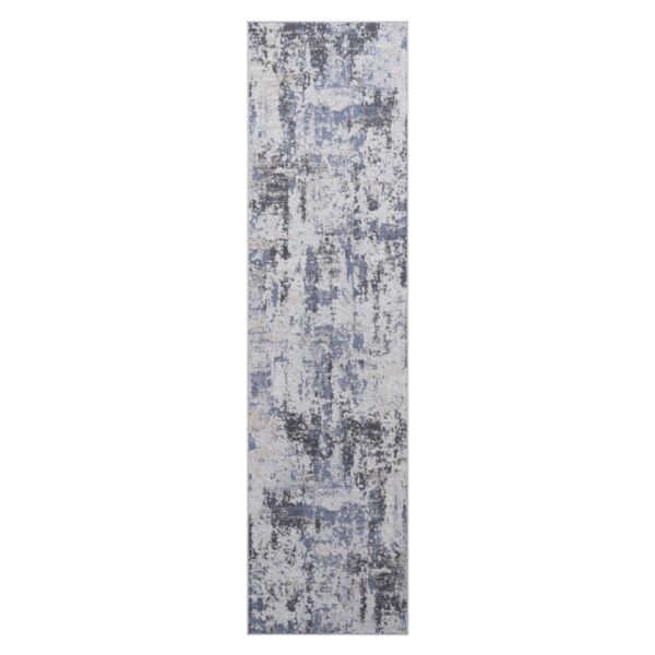 Payas - 2' X 8' Abstract Runner Rug - Gray / Denim